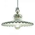 Lampadario Classico Roma Ceramica E Ottone Satinato Decorato 31Cm 1 Luce E27 C396-OS-43-DEC-TRS