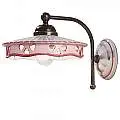 Applique Classica Alessandria Ferro E Ceramica Nero Sfumato Rame 1 Luce E27 C538-NR-FRO