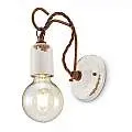 Applique Vintage Ceramica Bianca Con Filamento 1 Luce E27 C665-VIB