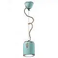 Lampadario Vintage Ceramica Azzurra 1 Luce E27 C984-VIA