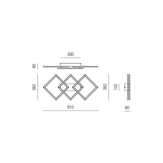 Plafoniera Moderna Afrodite Alluminio Titanio Led 28W AFRODITE-P-M-T
