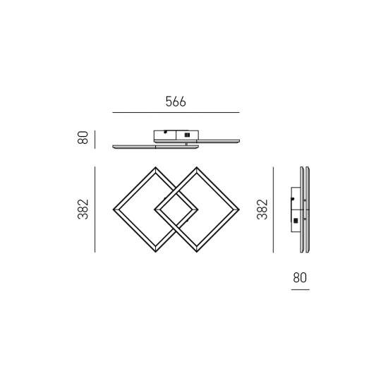 Plafoniera Moderna Afrodite Alluminio Bianco Satinato Led 42W AFRODITE-P-P-B