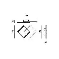 Plafoniera Moderna Afrodite Alluminio Oro Spazzolato Led 42W