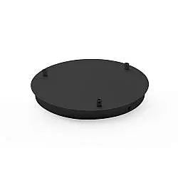 Rosone Tondo Alice 3 Fori Metallo Nero Opaco D.30Cm