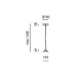 Sospensione Contemporanea Con Montatura Piccola Alice In Metallo Nero Opaco