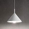 Sospensione Cono Grande D.40 Cm Barbie 1 Luce E27 Alluminio Bianco BARBIE-S-G-B