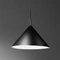 Sospensione Cono Grande D.40 Cm Barbie 1 Luce E27 Alluminio Nero BARBIE-S-G-N
