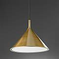 Sospensione Cono Grande D.40 Cm Barbie 1 Luce E27 Alluminio Ottone BARBIE-S-G-O