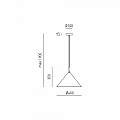 Sospensione Cono Grande D.40 Cm Barbie 1 Luce E27 Alluminio Rame Spazzolato BARBIE-S-G-R