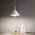 Sospensione Cono Piccola D.30 Cm Barbie 1 Luce E27 Alluminio Bianco BARBIE-S-P-B
