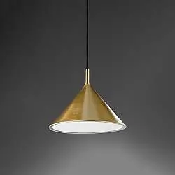 Sospensione Cono Piccola D.30 Cm Barbie 1 Luce E27 Alluminio Ottone