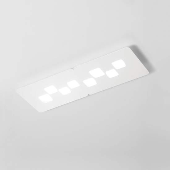Plafoniera Moderna Bilbao Metallo Colore Bianco 8 Luci Gx53 BILBAO-P-G-B