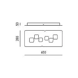 Plafoniera Moderna Bilbao Metallo Colore Acciaio 6 Luci Gx53
