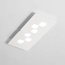 Plafoniera Moderna Bilbao Metallo Colore Bianco 6 Luci Gx53