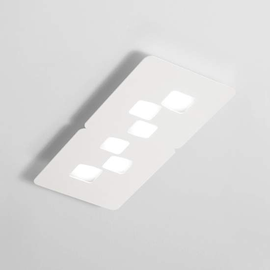 Plafoniera Moderna Bilbao Metallo Colore Bianco 6 Luci Gx53 BILBAO-P-M-B
