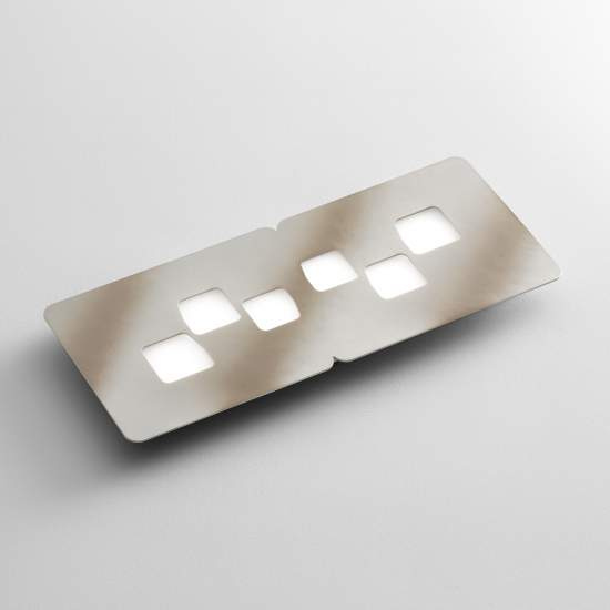 Plafoniera Moderna Bilbao Metallo Colore Tortora 6 Luci Gx53 BILBAO-P-M-T