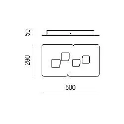 Plafoniera Moderna Bilbao Metallo Colore Acciaio 4 Luci Gx53