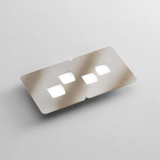 Plafoniera Moderna Bilbao Metallo Colore Tortora 4 Luci Gx53 BILBAO-P-P-T