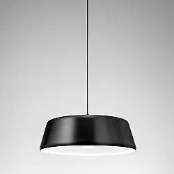 Sospensione Moderna Blanca 1 Luce E27 D.50 Cm Alluminio Nero
