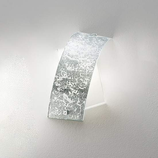 Applique Contemporanea Camilla Metallo Bianco E Vetro Argento 4 Luci E14 L. 54Cm CAMILLA-A-M-ARG