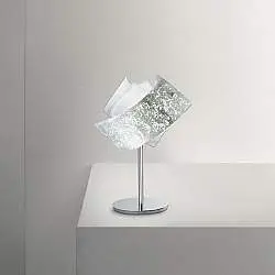 Lumetto Contemporaneo Camilla Metallo Cromo E Vetro Argento 1 Luce E14