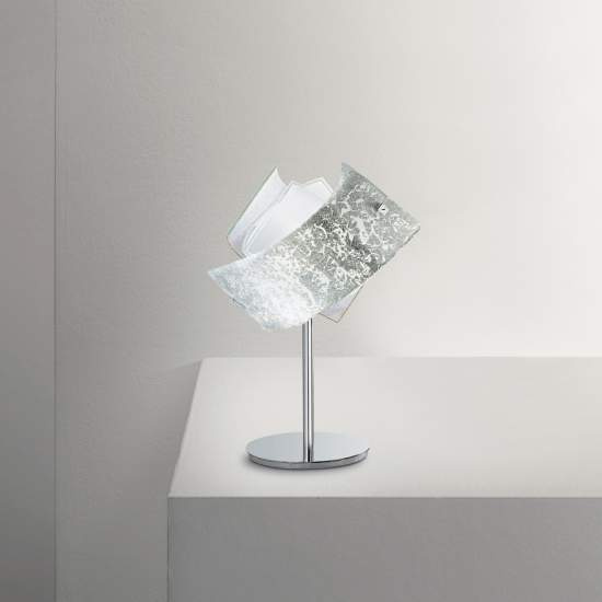 Lumetto Contemporaneo Camilla Metallo Cromo E Vetro Argento 1 Luce E14 CAMILLA-L-P-ARG