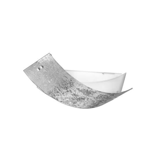 Plafoniera Contemporanea Camilla Metallo Cromo Vetro Argento 2 Luci E27 L.63.5Cm CAMILLA-P-M-ARG