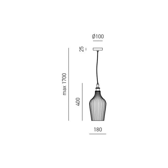 Sospensione Contemporanea Cleofe Metallo Bianco Vetro Bianco 1 Luce E27 D.18Cm CLEOFE-S-12-B