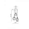 Composizione Sospensione Multipla Cleofe Metallo Ottone Vetri Ambra 3 Luci E27 CLEOFE-S-3-A