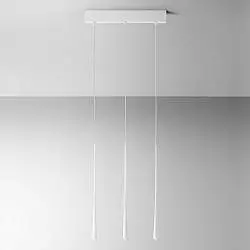 Sospensione Lineare Moderna Dafne Alluminio Bianco Satinato 3 Moduli Led 16,5 W
