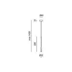 Sospensione Moderna Dafne Alluminio Nero Satinato 1 Luce Led 7W 40Cm