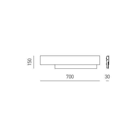 Applique Contemporanea Doha Alluminio Acciacio 1 Luce Led 25W DOHA-A-G-A