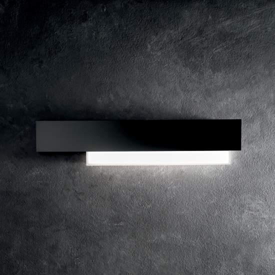 Applique Contemporanea Doha Alluminio Nero 1 Luce Led 25W DOHA-A-G-N
