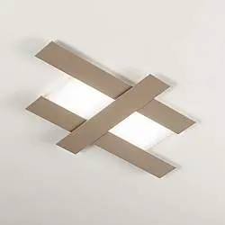Plafoniera Contemporanea Doha Alluminio Tortora 1 Luce Led 40W