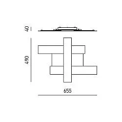 Plafoniera Contemporanea Doha Alluminio Acciacio 1 Luce Led 30W