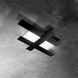 Plafoniera Contemporanea Doha Alluminio Nero 1 Luce Led 30W