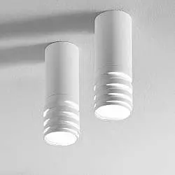 Plafoniera Contemporanea Emily Metallo Bianco Satinato E Acrilico 1 Luce Gu10