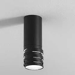 Plafoniera Contemporanea Emily Metallo Nero Satinato E Acrilico 1 Luce Gu10