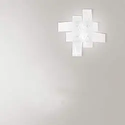 Plafoniera Contemporanea Frida Metallo Cromo Vetro Bianco Satinato 2 Luci 50Cm