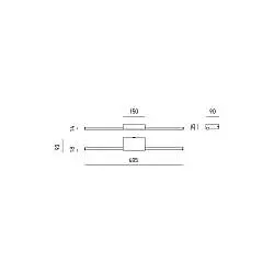 Applique Moderna One Alluminio Bianco Opaco Led 12W Luce Calda 150Cm