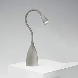 Lampada Da Tavolo Moderna Nekkar Silicone E Materie Plastiche Grigio Lucido Led