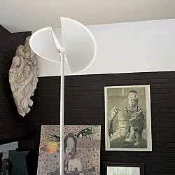 Piantana Moderna Ping-Pong Alluminio Bianco Opaco Led 28W