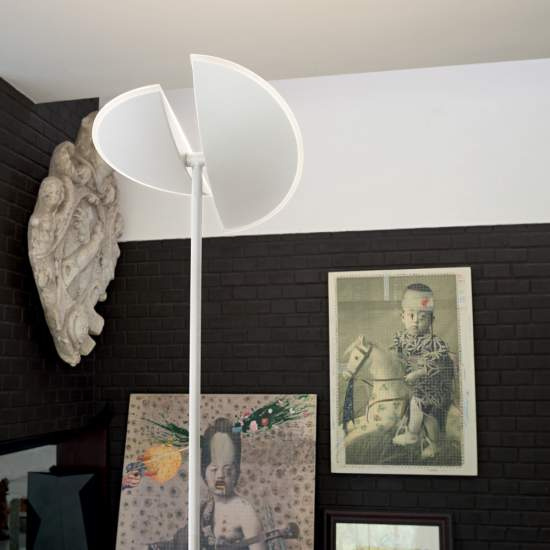 Piantana Moderna Ping-Pong Alluminio Bianco Opaco Led 28W GPIB01