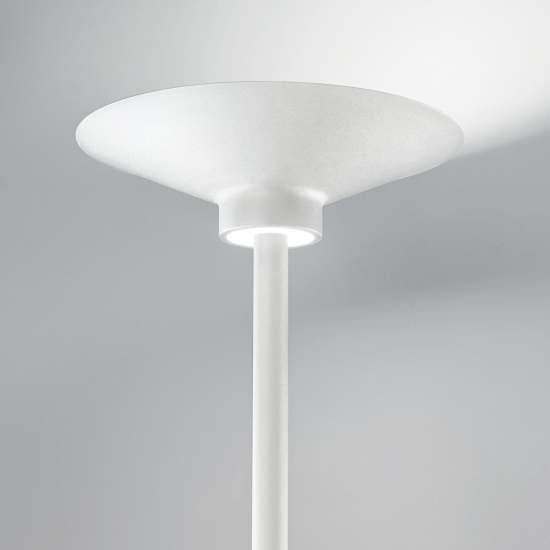 Piantana Moderna Ping-Pong Alluminio Bianco Opaco E Vetro Led 48W GPIB10