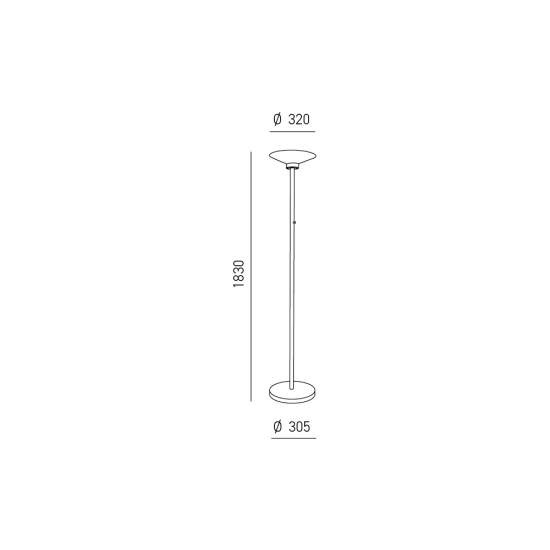 Piantana Moderna Ping-Pong Alluminio Bianco Opaco E Vetro Led 48W GPIB10