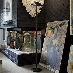 Piantana Moderna Ping-Pong Alluminio Nero Opaco Led 28W