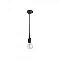 Sospensione Industrial Flute Metallo Nero Satinato E Stoffa Nera 1 Luce E27 GSO071