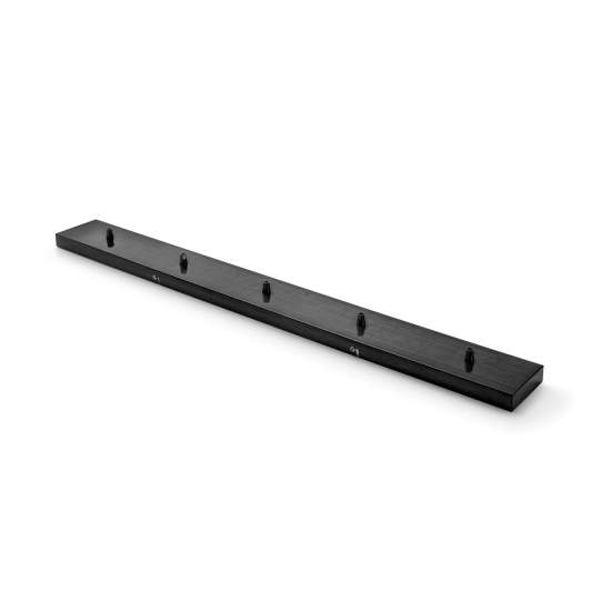 Rosone Rettangolare Per Serie Flash Flip Flute In Metallo Nero Satinato 5 Fori GSOB21