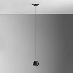 Sospensione Contemporanea Guya Alluminio Nero Satinato 1 Luce Led Da Incasso