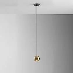 Sospensione Contemporanea Guya Alluminio Oro E Nero Satinato 1 Luce Led Incasso